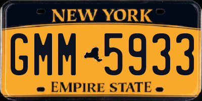 NY license plate GMM5933