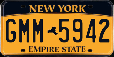 NY license plate GMM5942