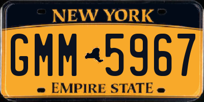 NY license plate GMM5967