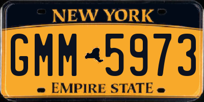 NY license plate GMM5973