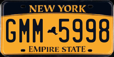 NY license plate GMM5998