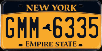 NY license plate GMM6335