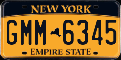 NY license plate GMM6345