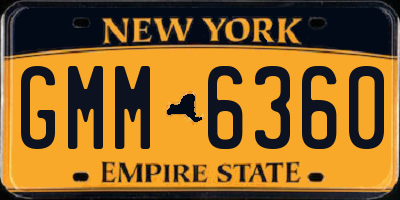 NY license plate GMM6360