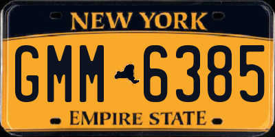 NY license plate GMM6385