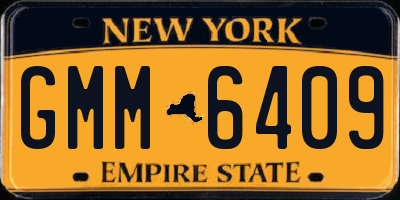 NY license plate GMM6409