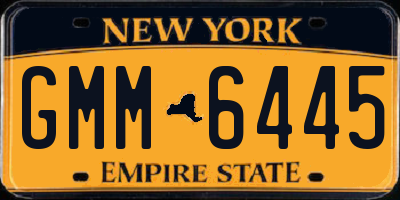 NY license plate GMM6445