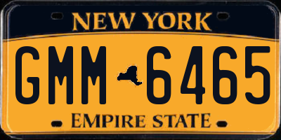 NY license plate GMM6465