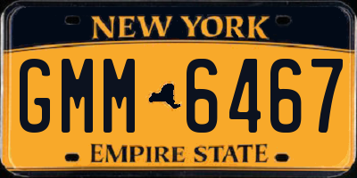 NY license plate GMM6467