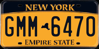NY license plate GMM6470