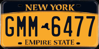 NY license plate GMM6477