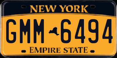 NY license plate GMM6494