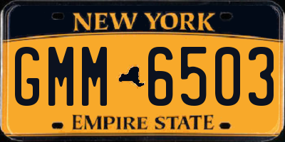 NY license plate GMM6503