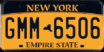 NY license plate GMM6506