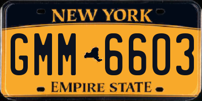 NY license plate GMM6603