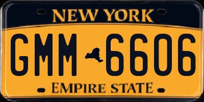 NY license plate GMM6606