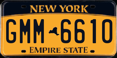 NY license plate GMM6610