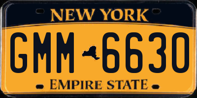 NY license plate GMM6630