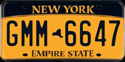 NY license plate GMM6647