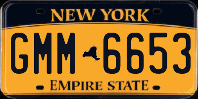 NY license plate GMM6653