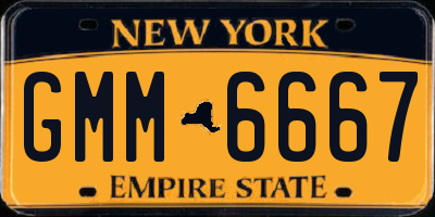 NY license plate GMM6667