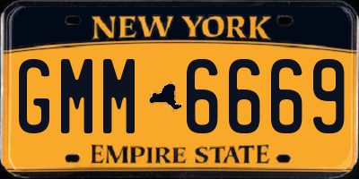 NY license plate GMM6669