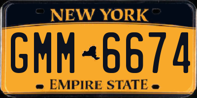 NY license plate GMM6674