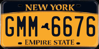 NY license plate GMM6676