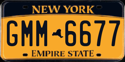 NY license plate GMM6677