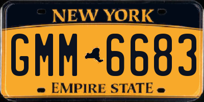 NY license plate GMM6683