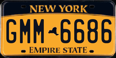 NY license plate GMM6686