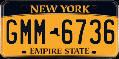 NY license plate GMM6736