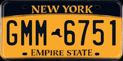 NY license plate GMM6751