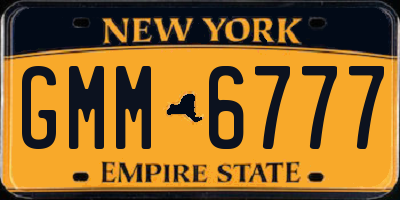 NY license plate GMM6777