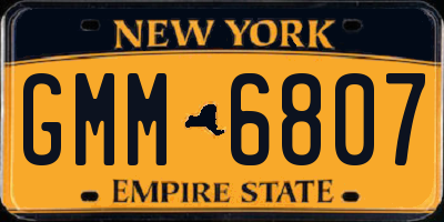 NY license plate GMM6807