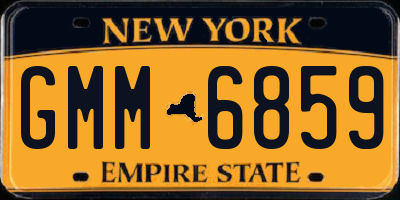 NY license plate GMM6859