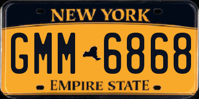 NY license plate GMM6868