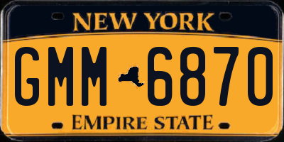 NY license plate GMM6870