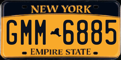 NY license plate GMM6885