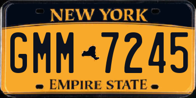 NY license plate GMM7245
