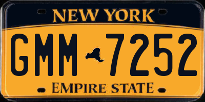 NY license plate GMM7252