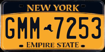 NY license plate GMM7253
