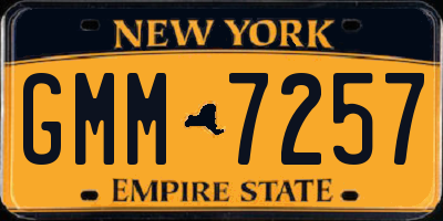 NY license plate GMM7257
