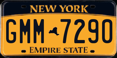 NY license plate GMM7290