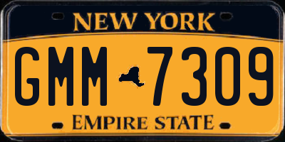 NY license plate GMM7309