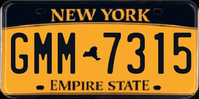 NY license plate GMM7315