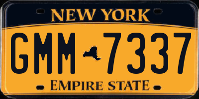 NY license plate GMM7337