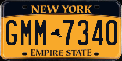 NY license plate GMM7340