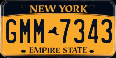 NY license plate GMM7343