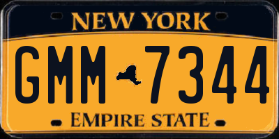 NY license plate GMM7344